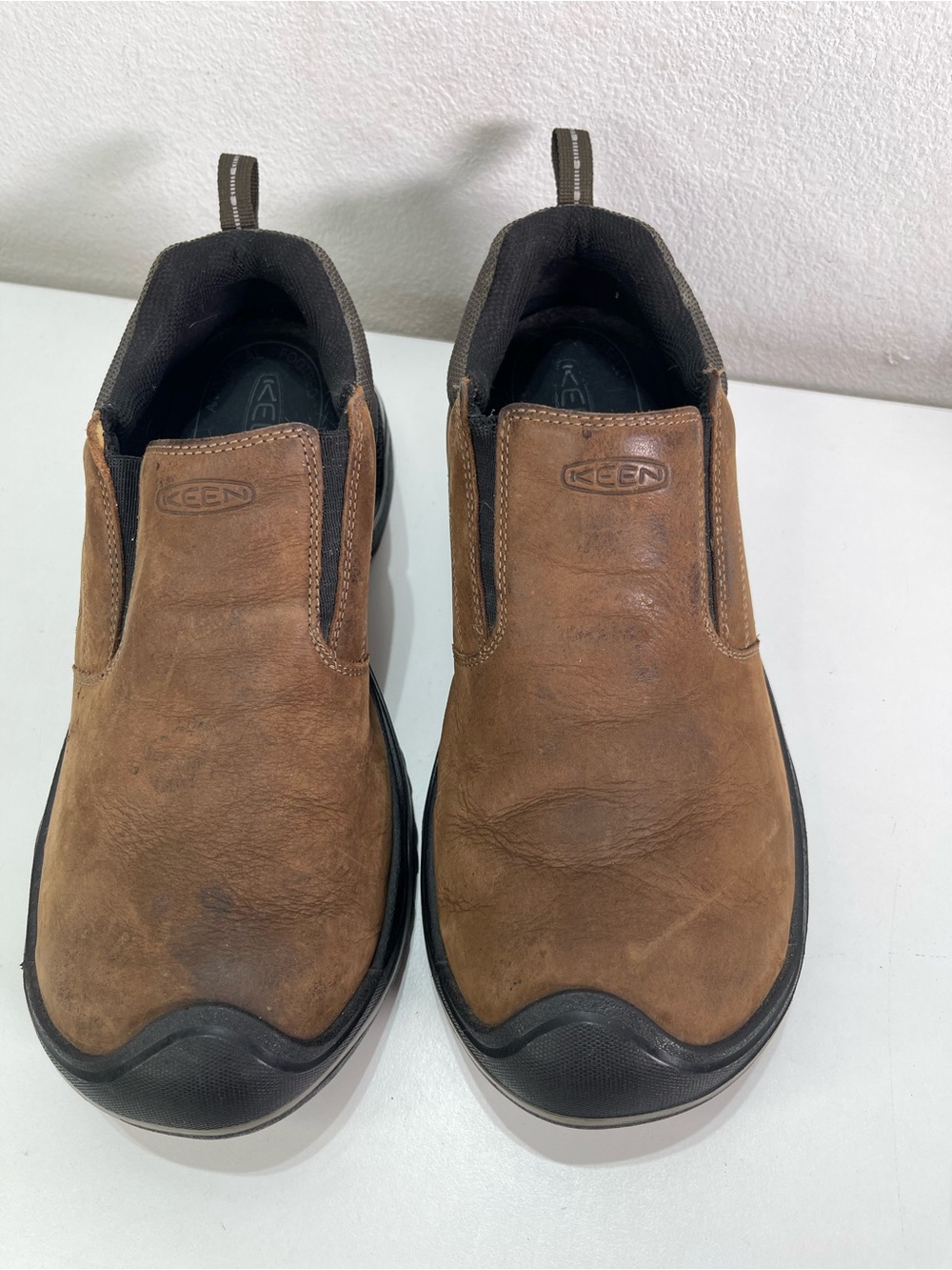 Keen Shoes Rialto Brown Leather Comfort Slip On Casual Loafer Men 10.5 Gorpcore - Picture 2 of 9